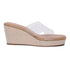 Casey Criss-Cross Transparent Wedge Sandals
